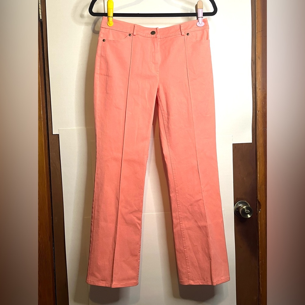 Donna Degnan Women’s Size 6 (Waist 29) Bright Orange Mid-Rise Straight Leg Pants